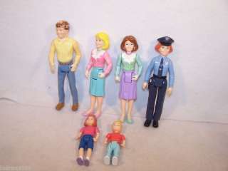 Lot of 6 1994 Playskool dollhouse family people dolls  