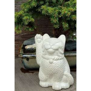  Stone Maneki Neko Lucky Cat Sculpture 