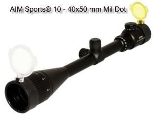 AIM Sports® 10 40x50 mm Rangefinder Reticle Rifle Scope with Dual 