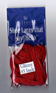 Glitzzy Shinny Rubby Red   Shoe Laces Flat 45  