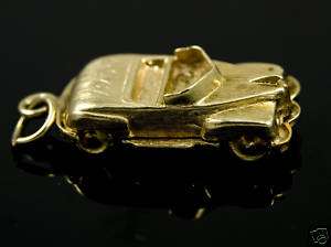 Vintage 14k Yellow Gold Movable Roadster Car Charm  