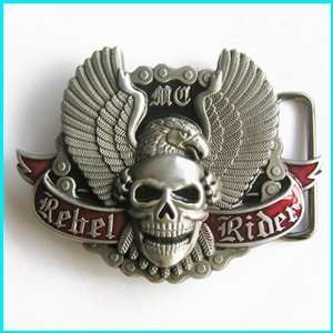  New Rebel Rider Skull Wings Biker Belt Buckle SK 032 