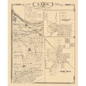    LAKE COUNTY INDIANA (IN/CROWN POINT) MAP 1876: Home & Kitchen