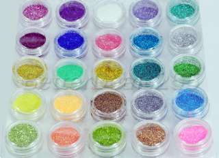 50 Colors Glitter Sparkle Dust Powder Make Up Nail Art  