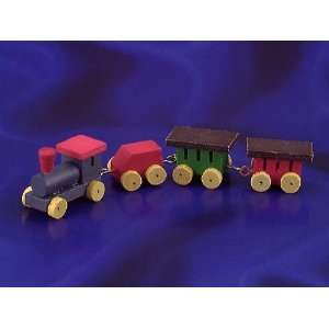  Miniature Painted Toy Railroad 4 pc Set Toys & Games