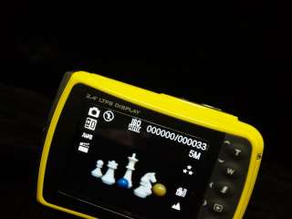 12MP underwater digital camera, yellow, Anti Shaking  