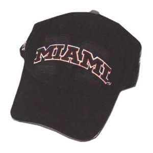  Miami Hurricanes Black Front Runner Hat: Sports & Outdoors