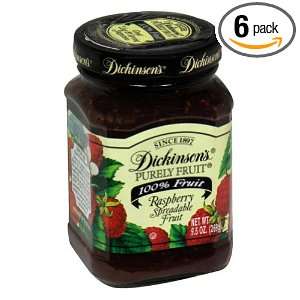 Dickinsons Preserves, Red Raspberry, 9.50 Ounce (Pack of 6)  