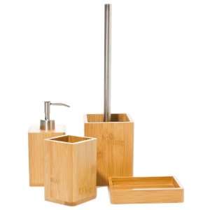  Gedy BA100 Bambu Natural Wood Bathroom Accessory Set BA100 