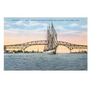  Schooner, Bridge, Port Huron, Michigan Premium Poster 