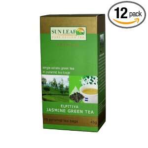 Sun Leaf Single Estate Tea In Pyramid Tea Bags, Elpitiya Jasmine Green 