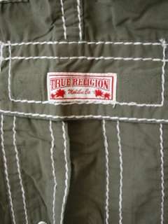   True religion mens swim trunk surf board cargo shorts in Olive  