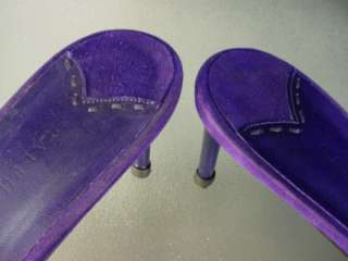 RALPH LAUREN Purple Suede SLIDE HEELS Shoes 9 1/2 B  