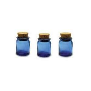   Small Cobalt Blue Corked Spice Glass Jar 2 Tall  Kitchen & Dining