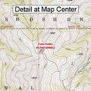 USGS Topographic Quadrangle Map   Twin Peaks, Wyoming (Folded 