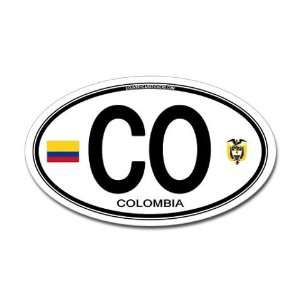  Colombia Euro Oval Flag Oval Sticker by  