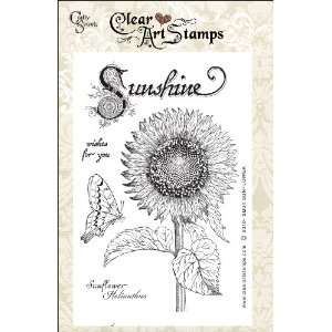  Crafty Secrets Medium Art Stamp, Sunflower, Clear 