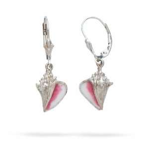 Sterling Silver Conch Shell Earrings Jewelry