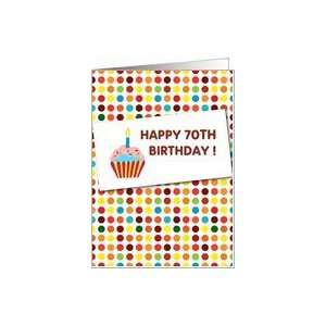  70th birthday card   cup cake card Card: Toys & Games