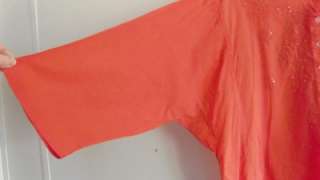 Tommy Hilfiger Woman 20/2X Orange Cotton 3/4 sleeve Top With Sequins 