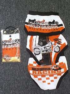 Boys Harley Davidson Cotton Brief Underwear Set   3 Pair   Sizes 4 6 8 