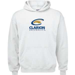   Clarion Golden Eagles White Youth Logo Hooded Sweatshirt: Sports