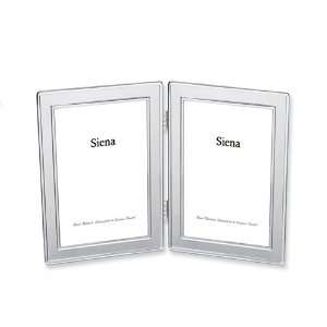  Silver plated 4x6 Horizontal Double Photo Frame Jewelry
