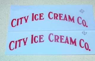 Steelcraft City Ice Cream Co. Decal Set SC 015  