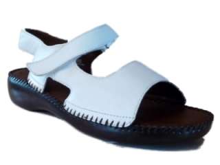 Womens White Leather Dr Scholls Air Pillow Sandals  
