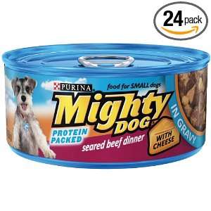 Mighty DOG Seared Beef With Cheese Dog Food, 5.5 Ounce (Pack of 24 