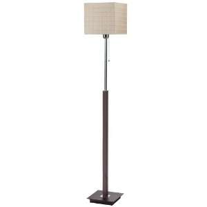   BE Brown Leather Wrapped Stem and Base Floor Lamp: Home Improvement
