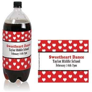  Heart Border Personalized Soda Bottle Labels   Qty 12 