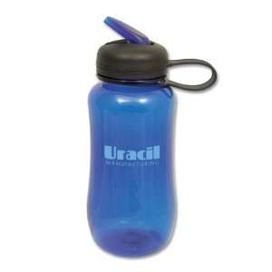  Custom Printed Blue Short Polycarb Bottle with Flip n Sip 