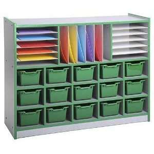  Multi Section Laminate Storage Unit with 15 Bins