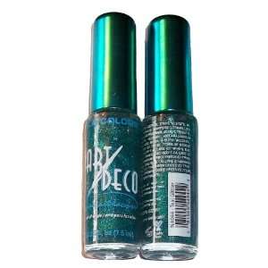   Art Deco Teal Glitter Nail Polish (2) 0.25 FL. OZ Bottles Beauty