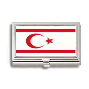  Turkish Northern Cyprus Flag Business Card Holder Metal 