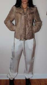 NWT ANN DEMEULEMEESTER Beige Cuir Leather Jacket Size 40 $1855  