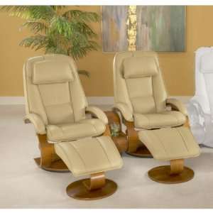  Cobblestone Leather Recliner with Ottoman and Theater 