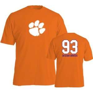  DaQuan Bowers #93 Name and Number Clemson Tigers T Shirt 