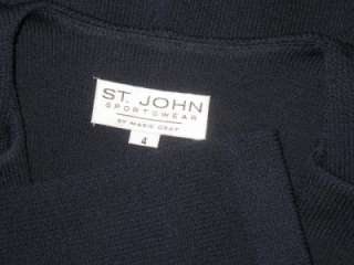 St John santana knit navy jacket Blazer size 4 6  