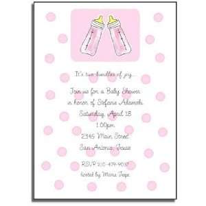  personalized invitations   pink baby bottle: Home 