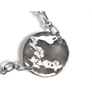   Sided Japanese Cherry Blossom / Coral Coin Bracelet: Efy Tal: Jewelry
