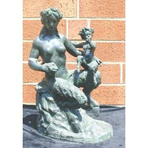 Metropolitan Galleries SRB81649 Sitting Satyr Female and Child Statue