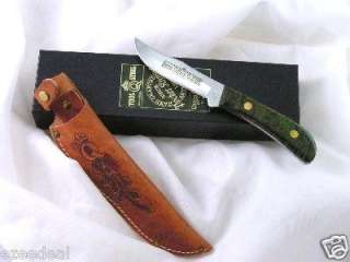Queen Cutlery Knives Sabre Hunter Green Maple Burl  