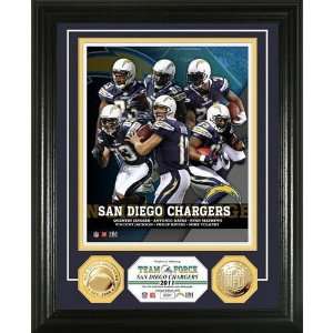  San Diego Chargers Team Force 24KT Gold Coin Photo Mint 