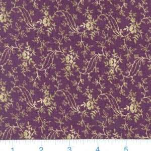   Teatone Swirling Floral Plum Fabric By The Yard Arts, Crafts & Sewing