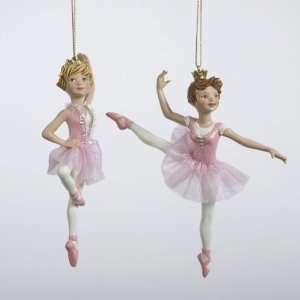   12 Pink Ballet Dancer Girl in Tutu Christmas Ornaments: Home & Kitchen