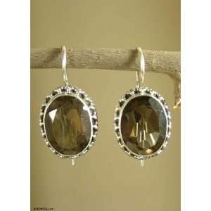  Smoky quartz dangle earrings, Dazzle Jewelry