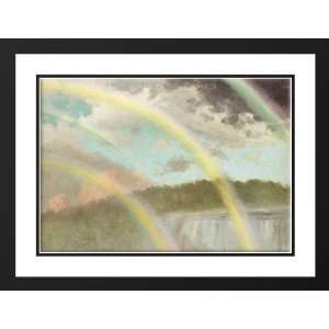 Bierstadt, Albert 24x19 Framed and Double Matted Four Rainbows over 