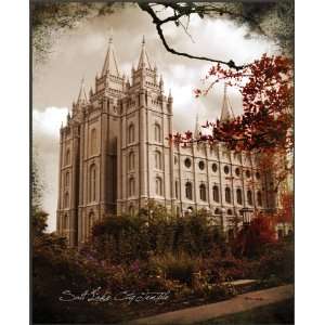  LDS Salt Lake City Temple 4 12x10 Plaque   Framed Legacy 